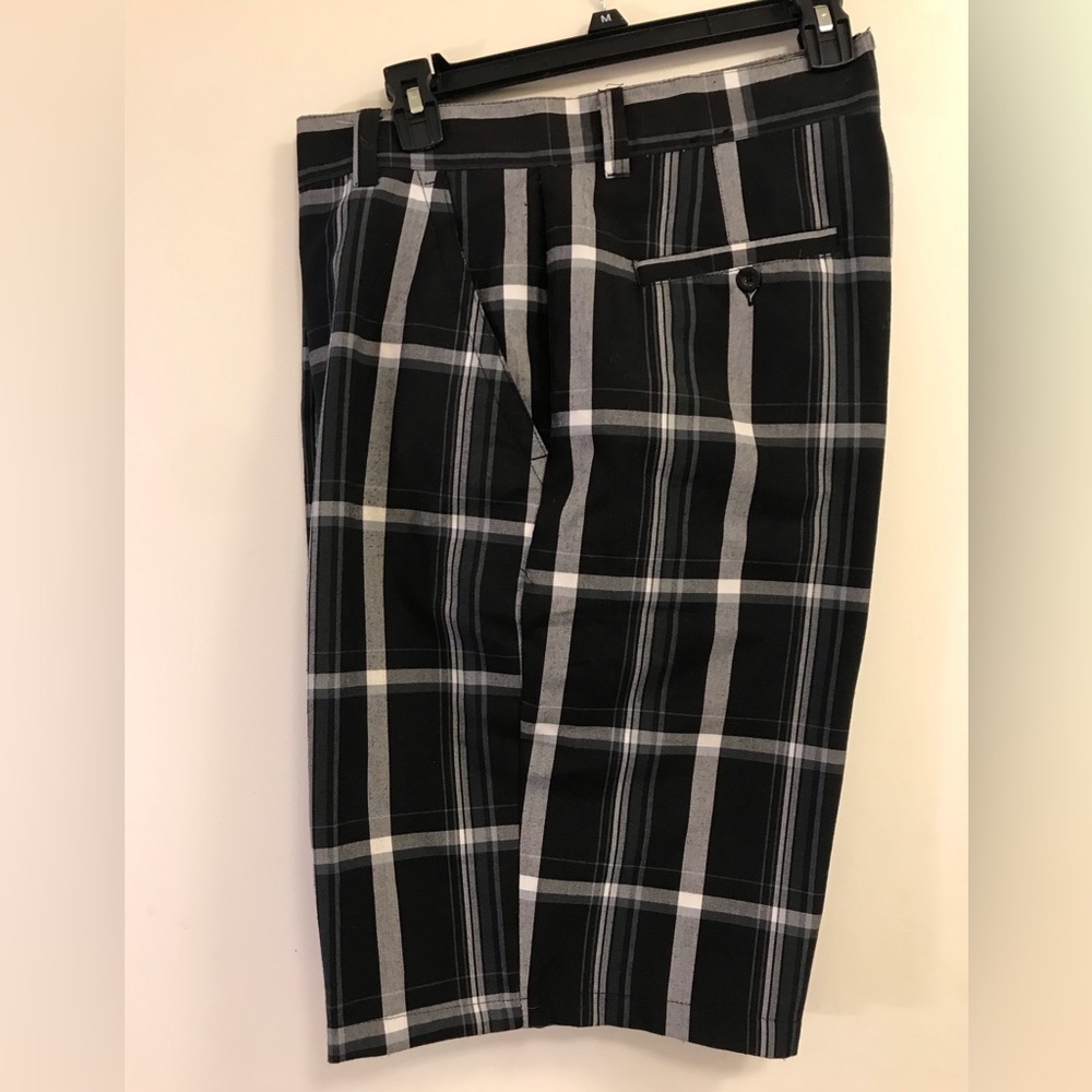 Black plaid shorts 34W